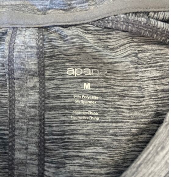 Apana Activewear Top Gray Thumbholes Shirt Yoga Fitness - Size Women's Medium - Picture 4 of 6